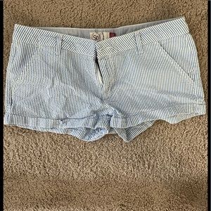 Striped white and blue shorts